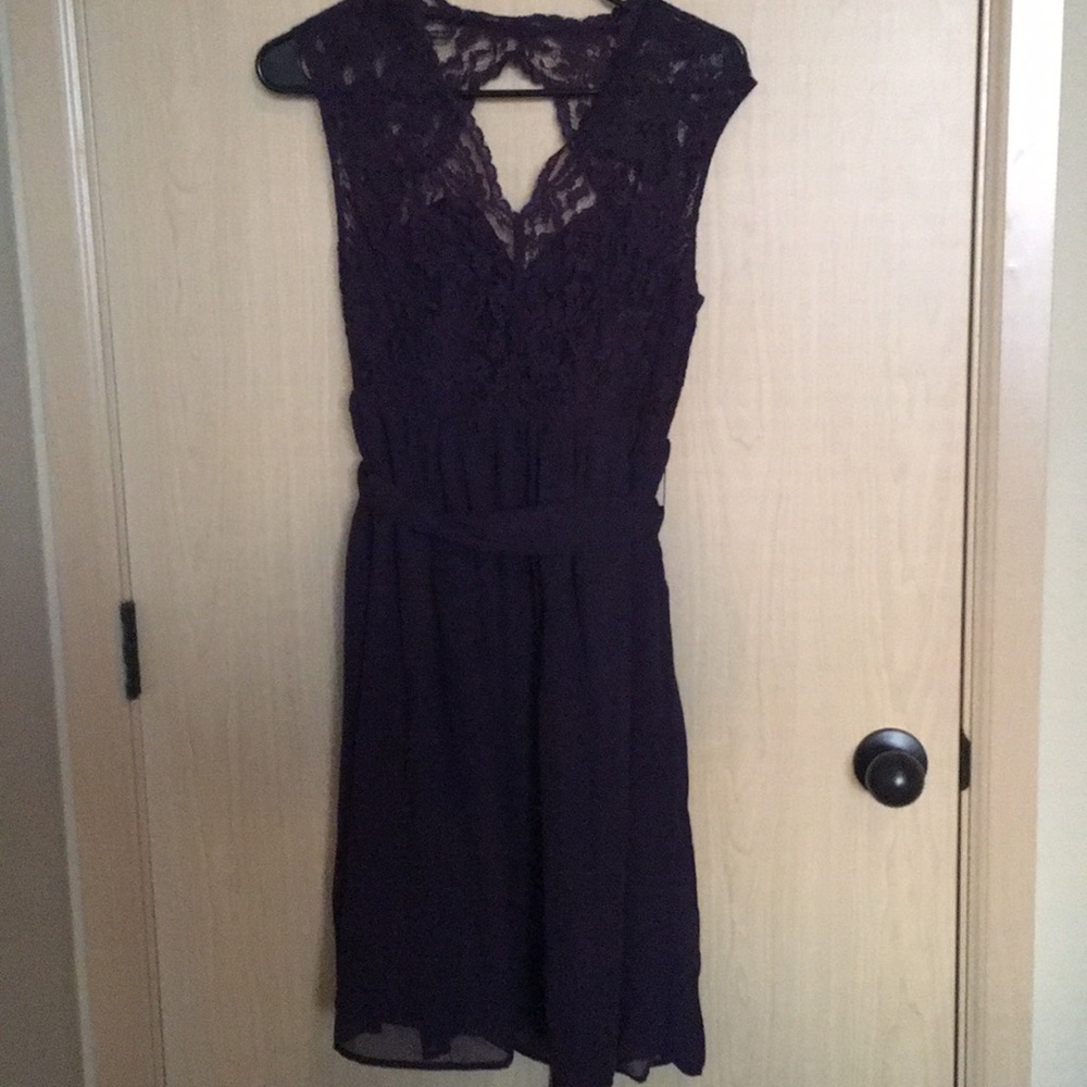 Formal deep purple lace dress